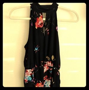 Forever 21 black flower romper